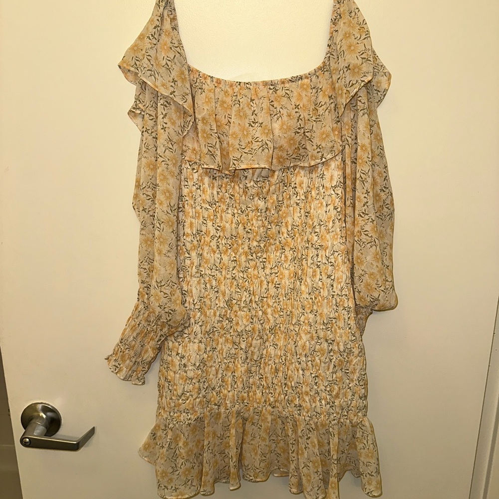 Off the shoulder Floral Ruffle Dress